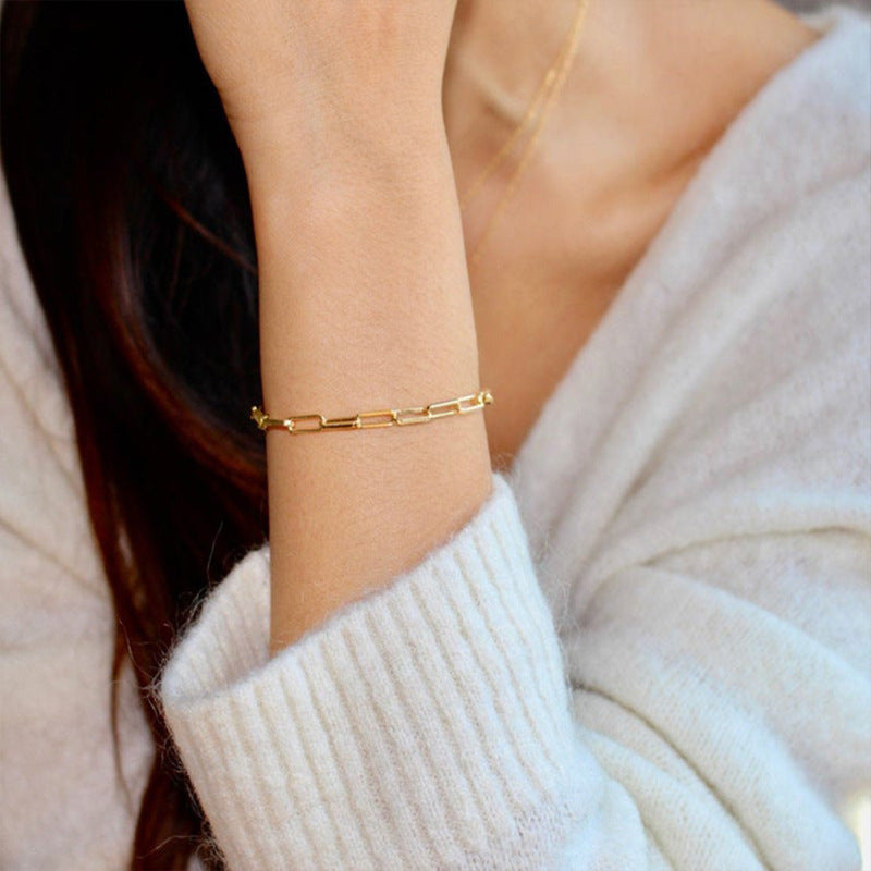 Gold Paperclip Bracelet