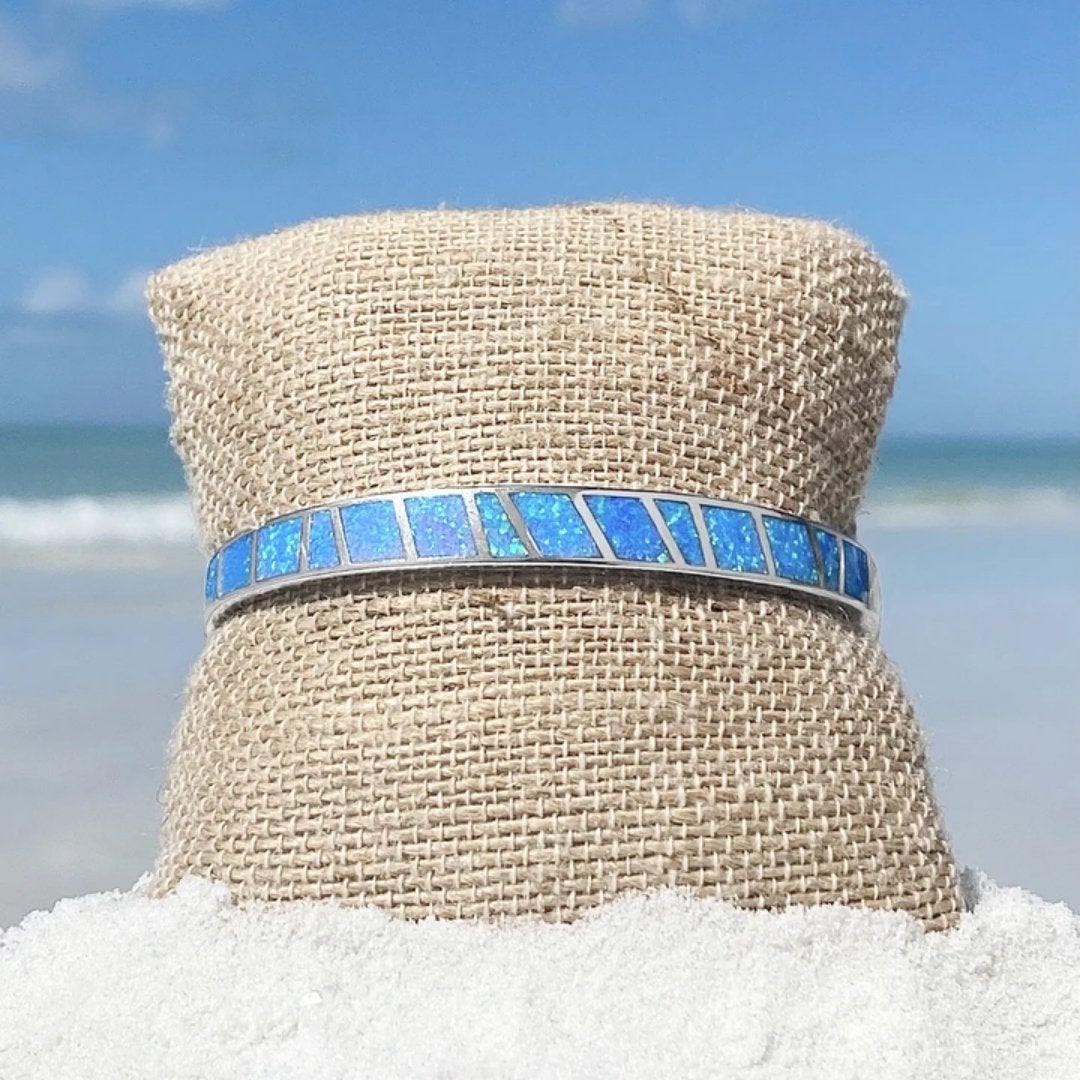 Blue and Silver Opal-Inspired Bracelet