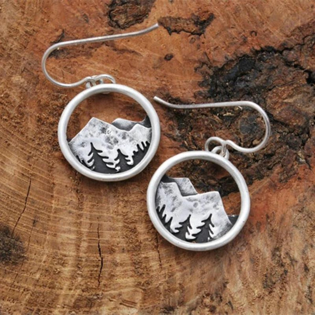 Silver Bohemian Mountain Earrings