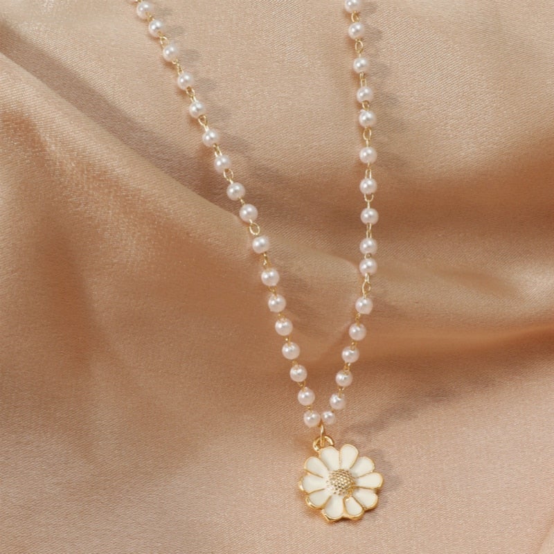 Floral Pendant with Pearl Accents