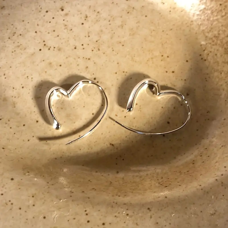 Unique Heart-Shaped Hoop Earrings