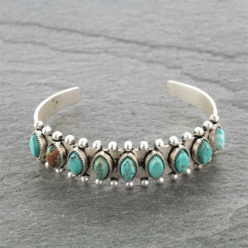 Retro Turquoise Gemstone Bracelet