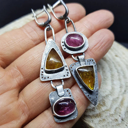 Retro Triangular Geometric Earrings