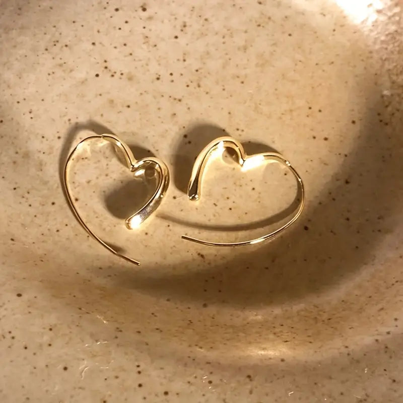 Unique Heart-Shaped Hoop Earrings