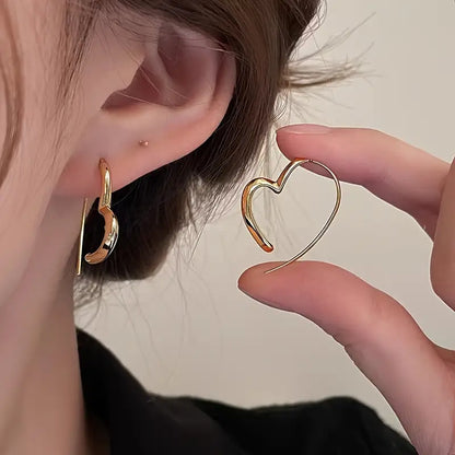 Unique Heart-Shaped Hoop Earrings