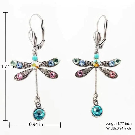 Stylish Engraved Dragonfly Earrings
