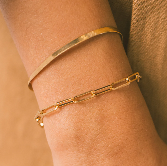 Gold Paperclip Bracelet