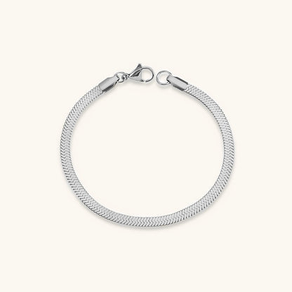 Elegant Herringbone Bracelet in Gold