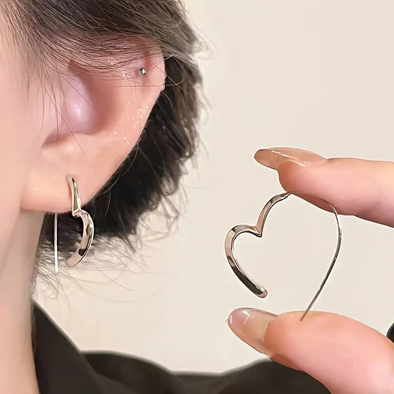 Unique Heart-Shaped Hoop Earrings