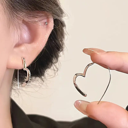 Unique Heart-Shaped Hoop Earrings