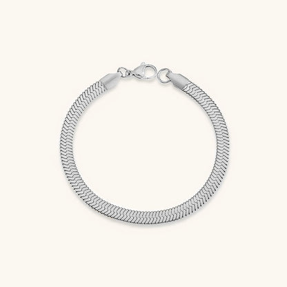Elegant Herringbone Bracelet in Gold