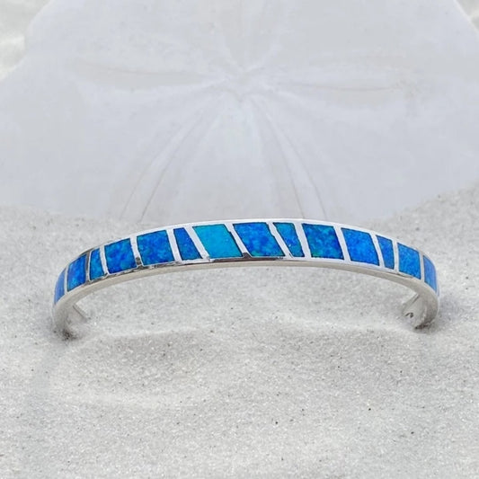 Blue and Silver Opal-Inspired Bracelet