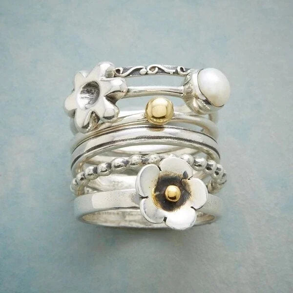 Floral Pearl Set Ring