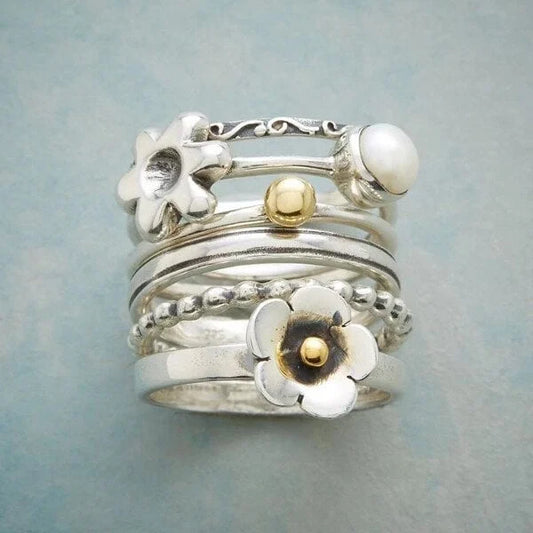 Floral Pearl Set Ring