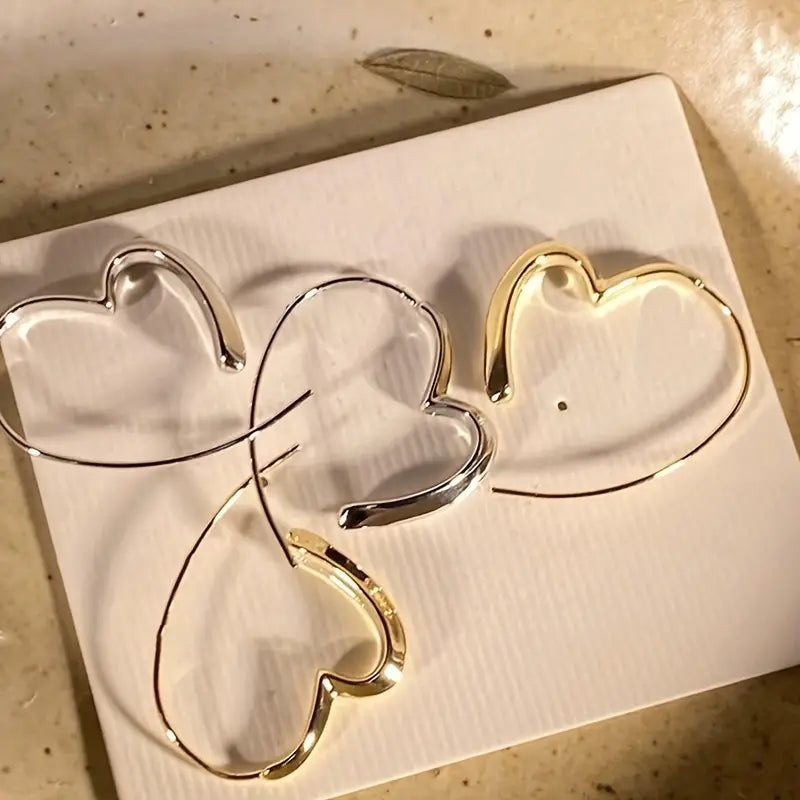 Unique Heart-Shaped Hoop Earrings