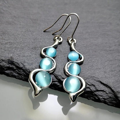 Blue Crystal Drop Earrings