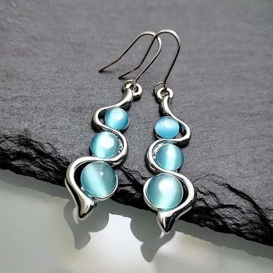 Blue Crystal Drop Earrings