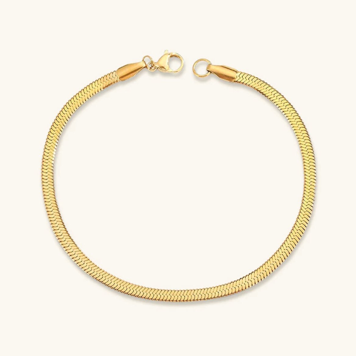 Elegant Herringbone Bracelet in Gold