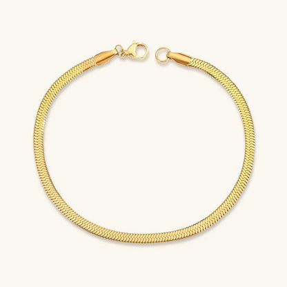 Elegant Herringbone Bracelet in Gold