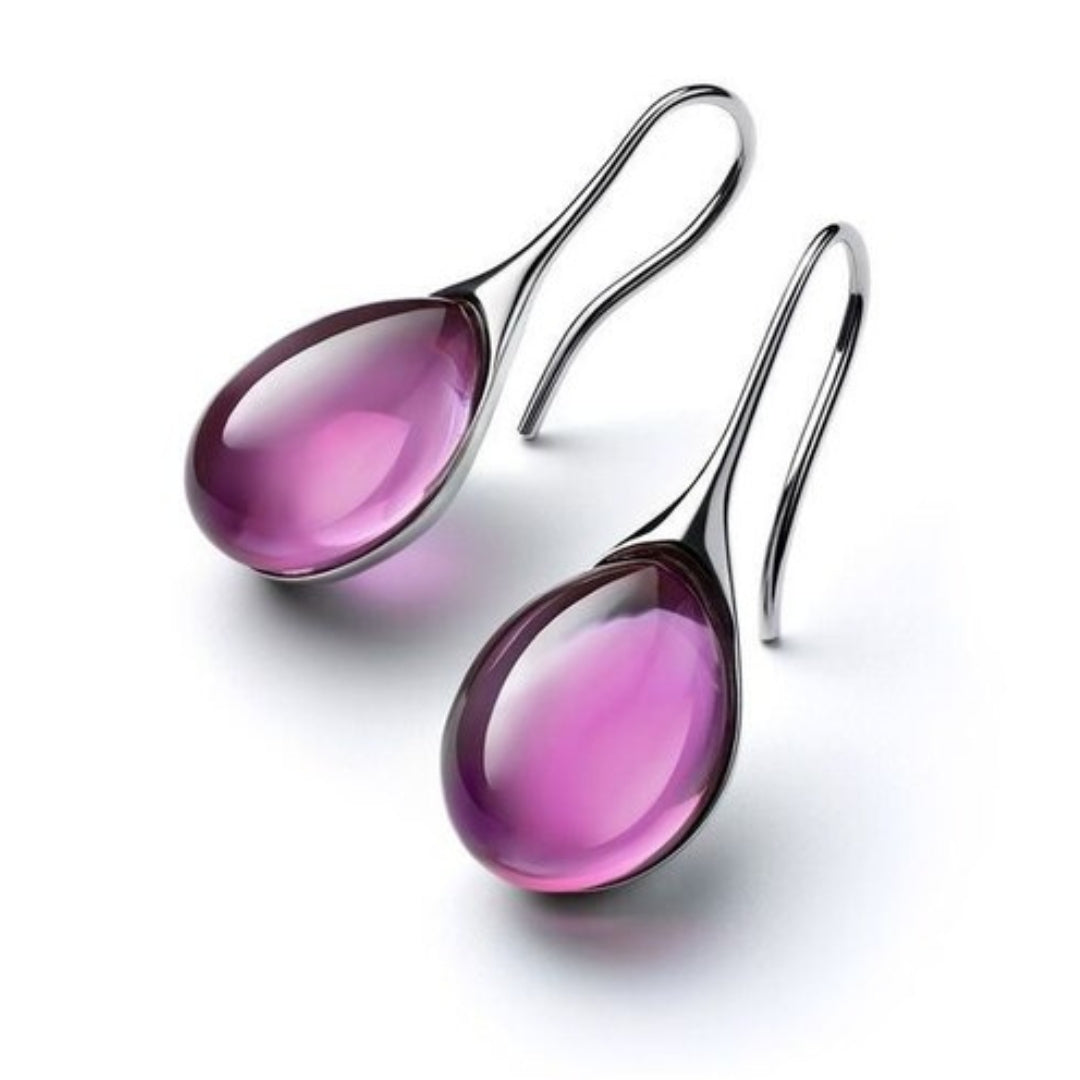 Elegant Gold and Silver Crystal Drop Earrings