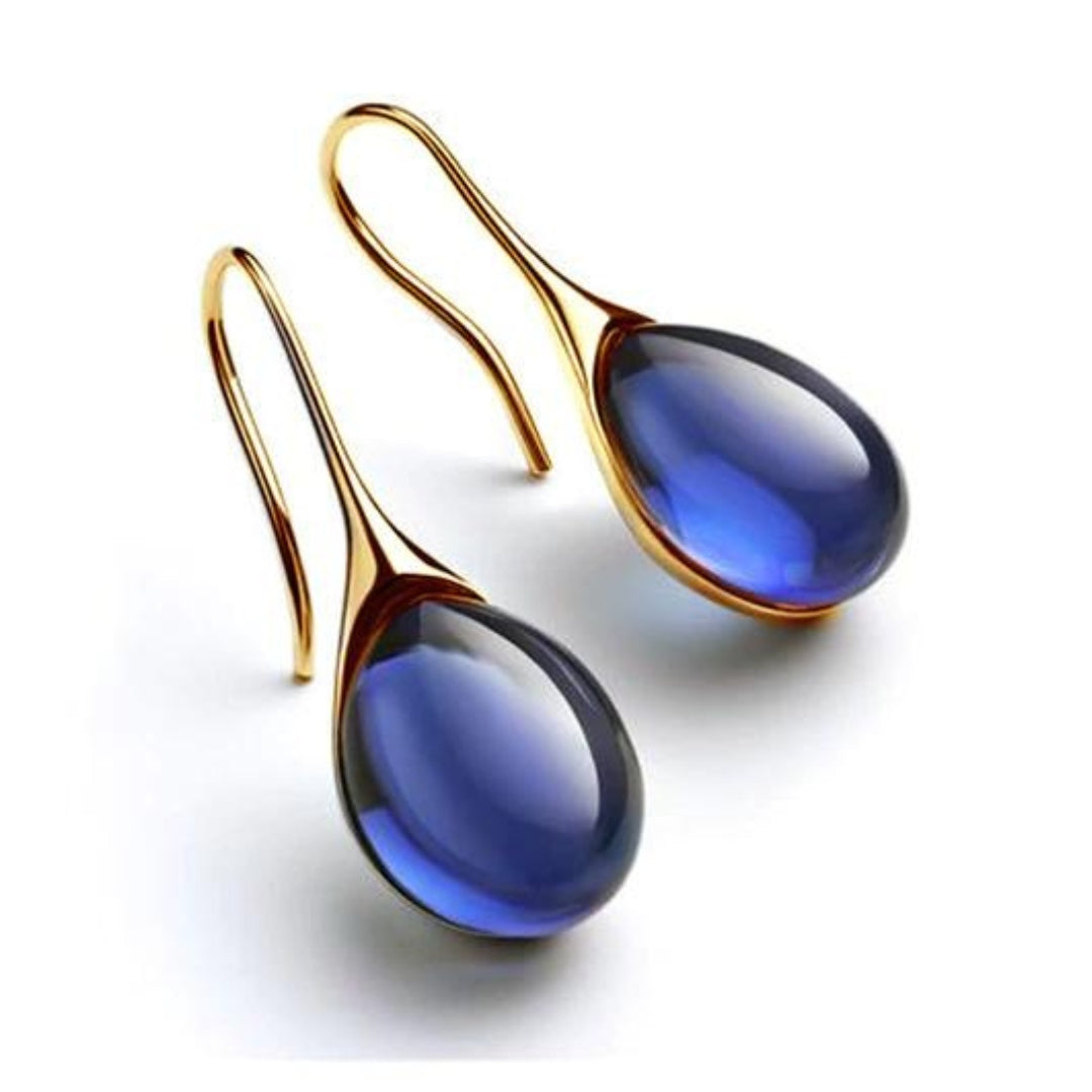 Elegant Gold and Silver Crystal Drop Earrings