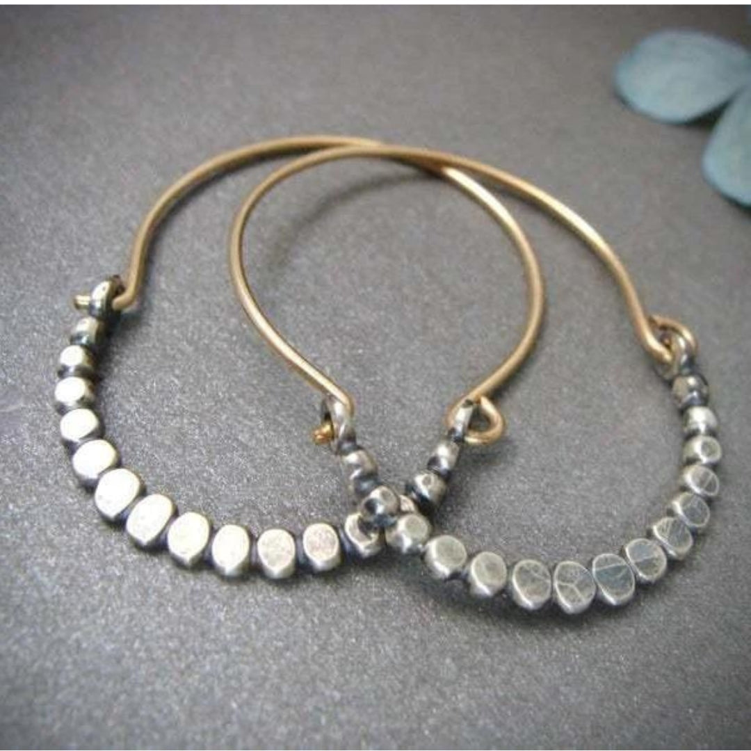 Bohemian Geometric Silver Earrings