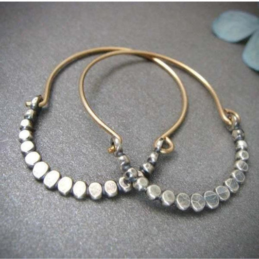 Bohemian Geometric Silver Earrings