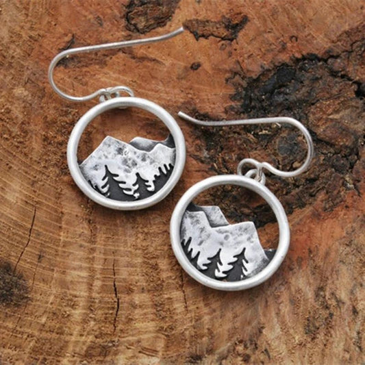 Silver Bohemian Mountain Earrings