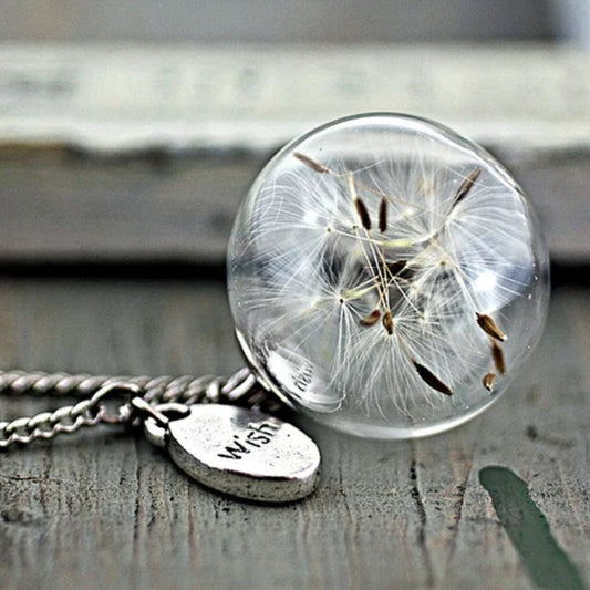 Retro Dandelion Wish Pendant Necklace