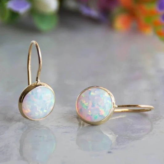 Vintage White Opal Earrings