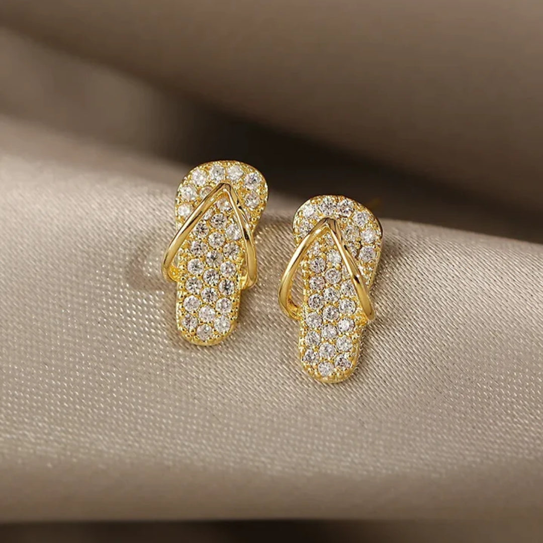 Vibrant Golden Flip Flop Earrings
