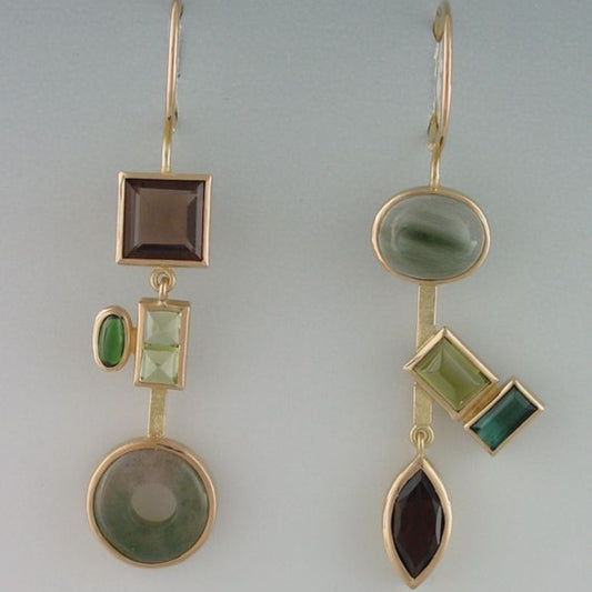 Retro Hanging Crystal Forest Earrings