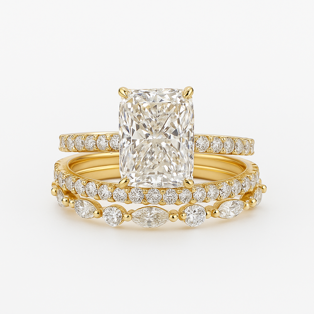 Three-Piece Wedding Ring Set
