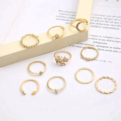 10 Pack of Bohemian Style Silver and Gold Plated Rings