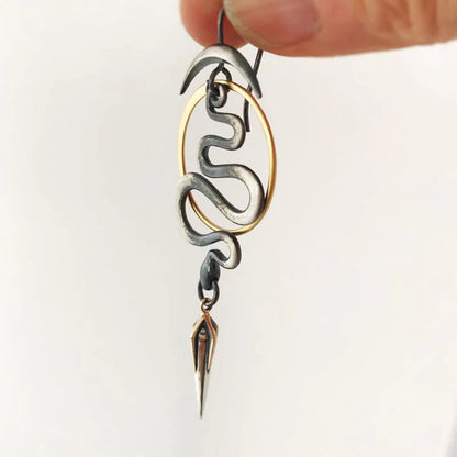Unique Geometric Spiral Earrings in Serpentine Design