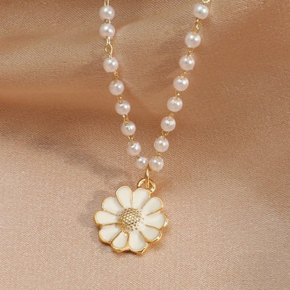 Floral Pendant with Pearl Accents