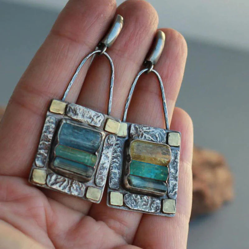 Teal Gemstone Earrings