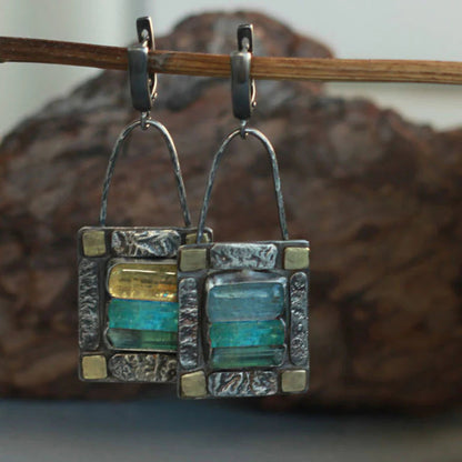 Teal Gemstone Earrings
