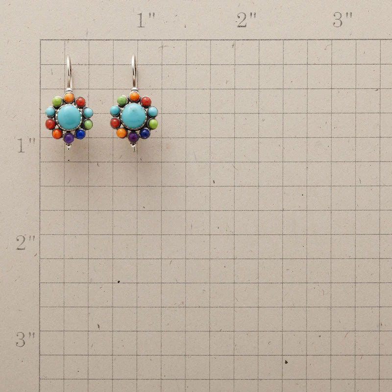 Colorful Round Turquoise Earrings