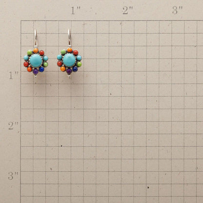 Colorful Round Turquoise Earrings