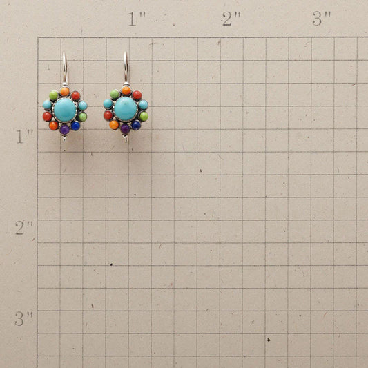 Colorful Round Turquoise Earrings
