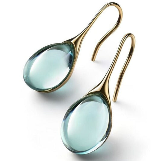 Elegant Gold and Silver Crystal Drop Earrings