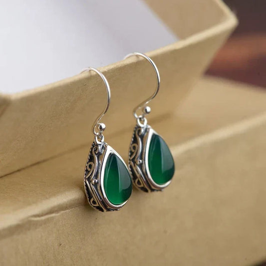 Retro Glass Drop Earrings