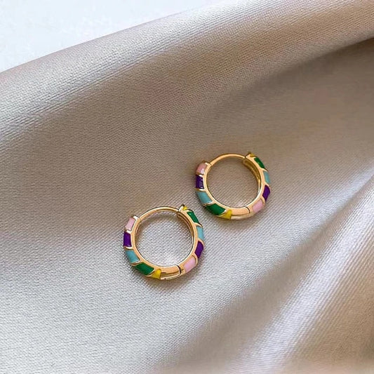 Retro Multicolored Enamel Earrings