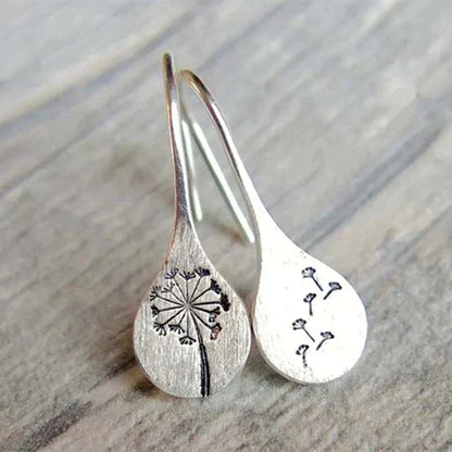 Sterling Silver Dandelion Leaf Earrings