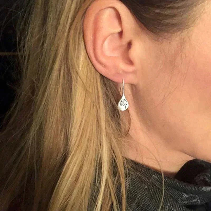 Sterling Silver Dandelion Leaf Earrings