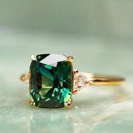 Stylish Square Emerald Ring