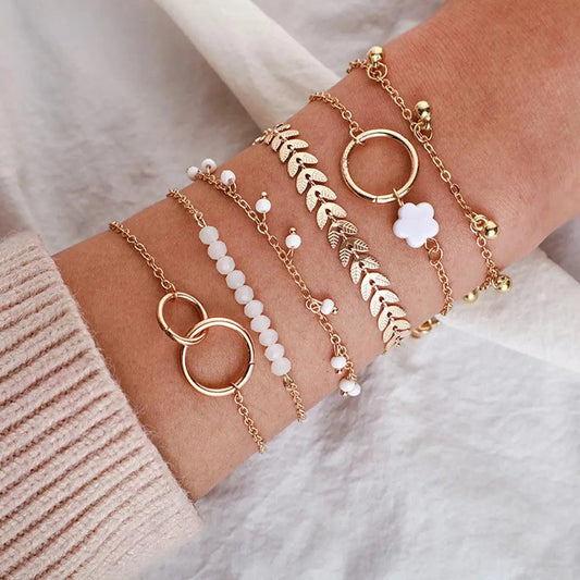 Set of Gold Bohemian Bracelets