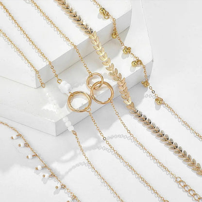 Set of Gold Bohemian Bracelets