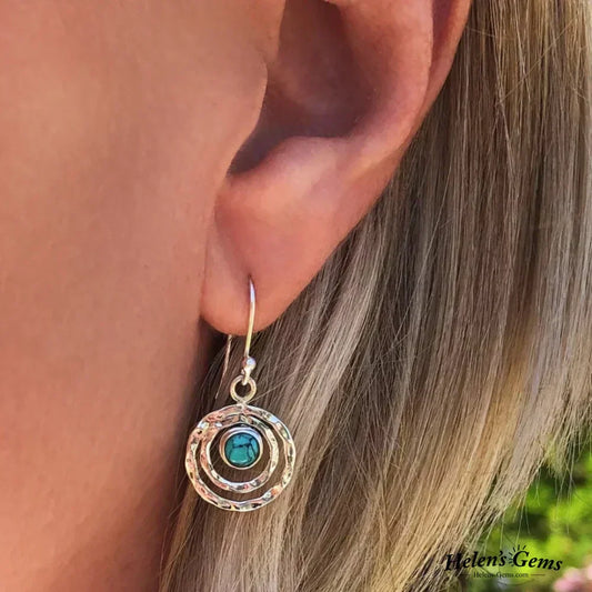 Bohemian Saturn Earrings in Turquoise and Gold